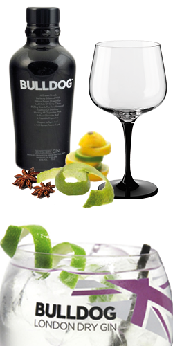 gin tonic de buldog en giona premium glass